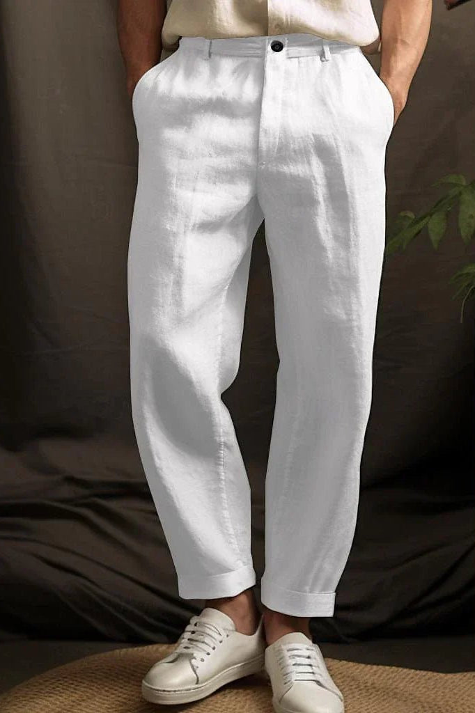 OLANE Relaxed Fit Tailored Trousers BeigeSMen's Bottoms