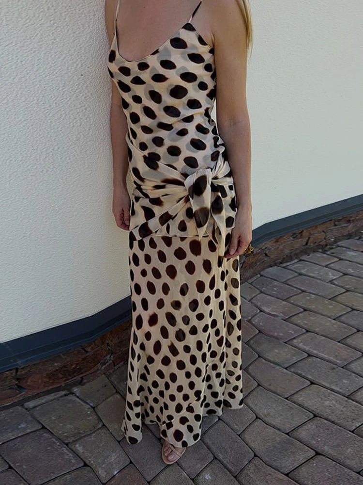 Sabrina – ärmelloses bedrucktes Slip-Kleid mit Schal