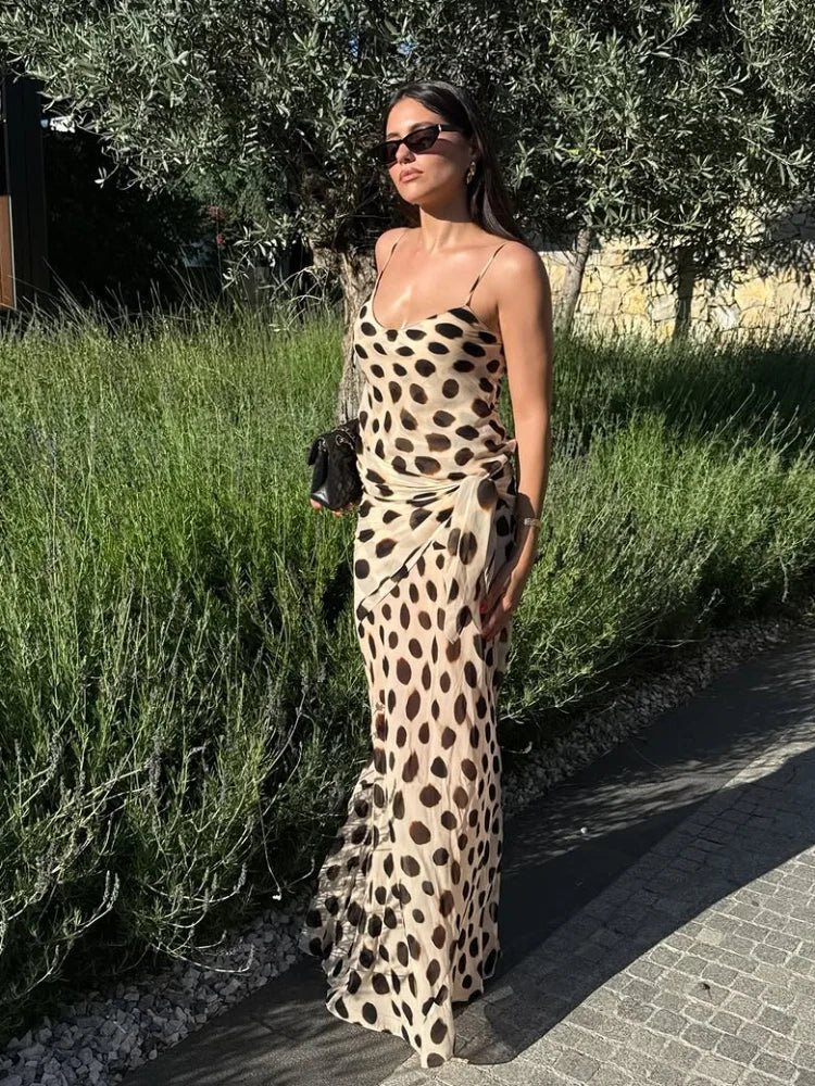 Sabrina – ärmelloses bedrucktes Slip-Kleid mit Schal