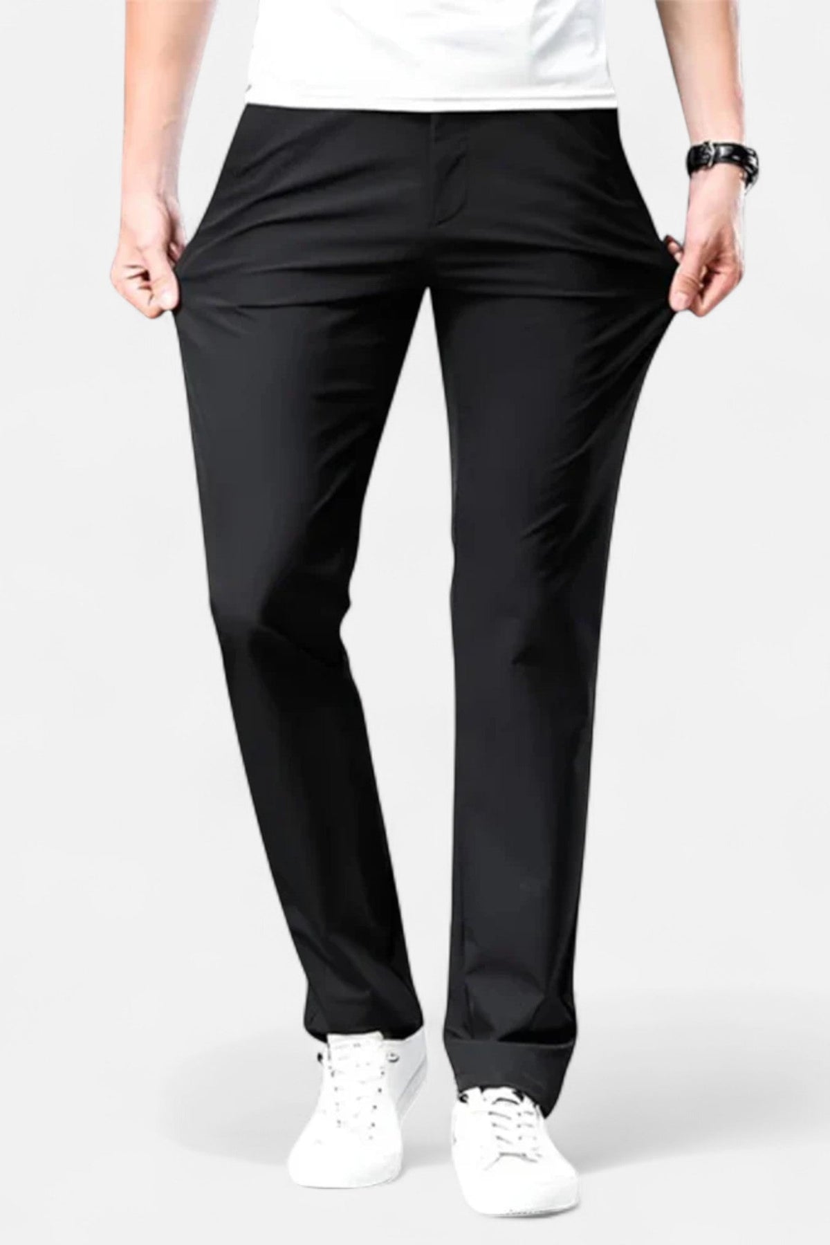 OLANE Slim - Fit Stretch Cotton Chinos BlackSMen's Bottoms