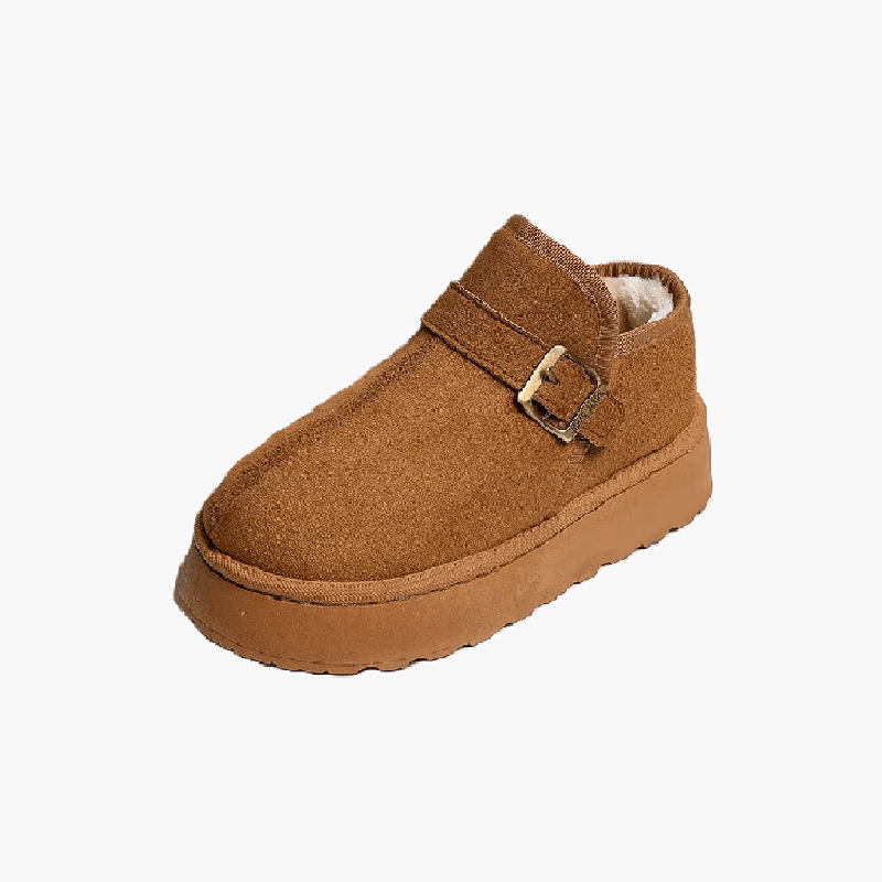 OLANE Slip-On Suede Platform Ankle Booties Camel36Boots