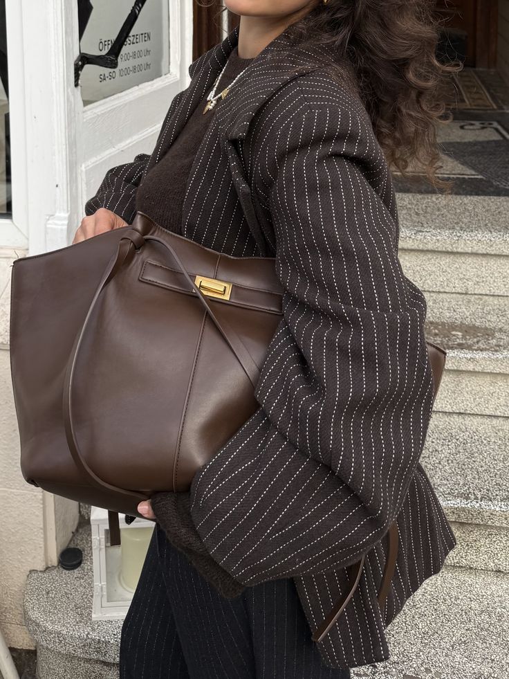 OLANE Spacious Vegan Leather Shopper Bag BlackRegularBag