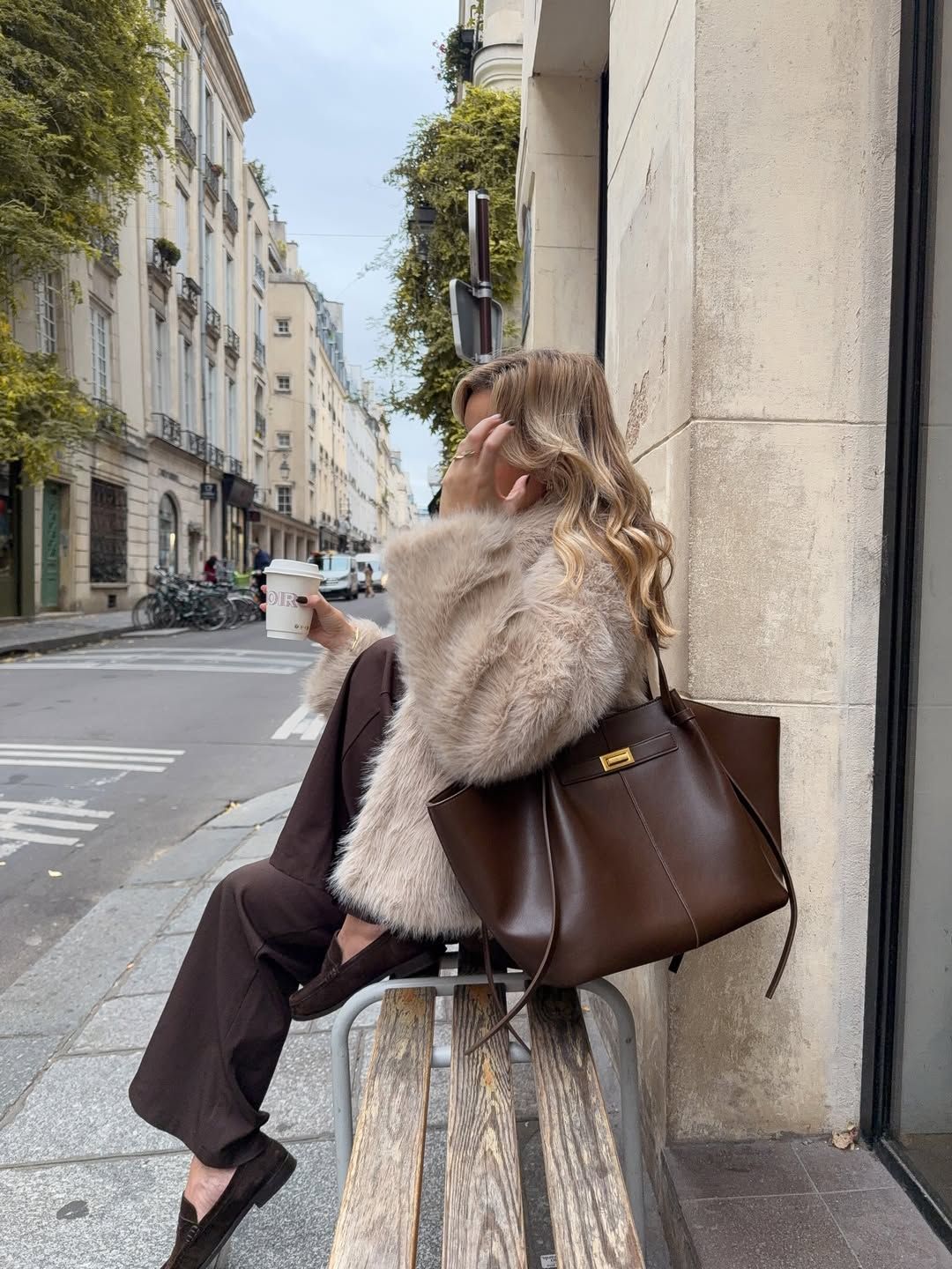 OLANE Spacious Vegan Leather Shopper Bag BrownRegularBag