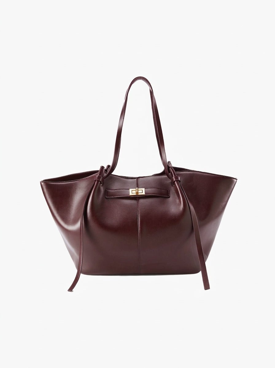 OLANE Spacious Vegan Leather Shopper Bag BrownRegularBag