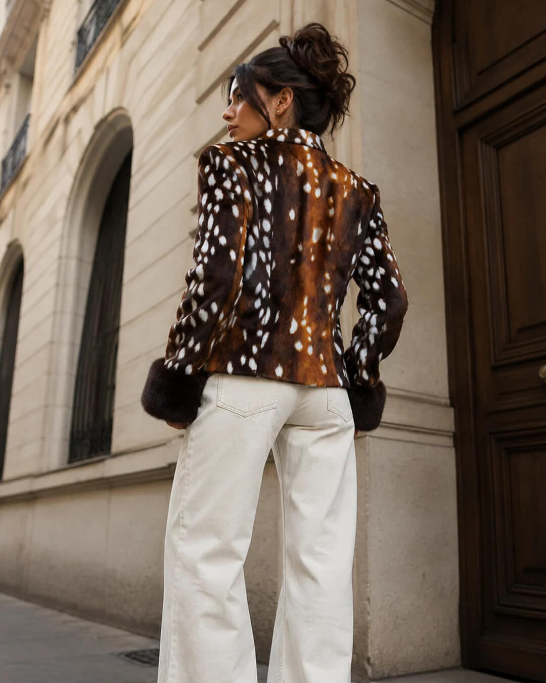 Stehkragen Faux-Fell Bambi Jacke