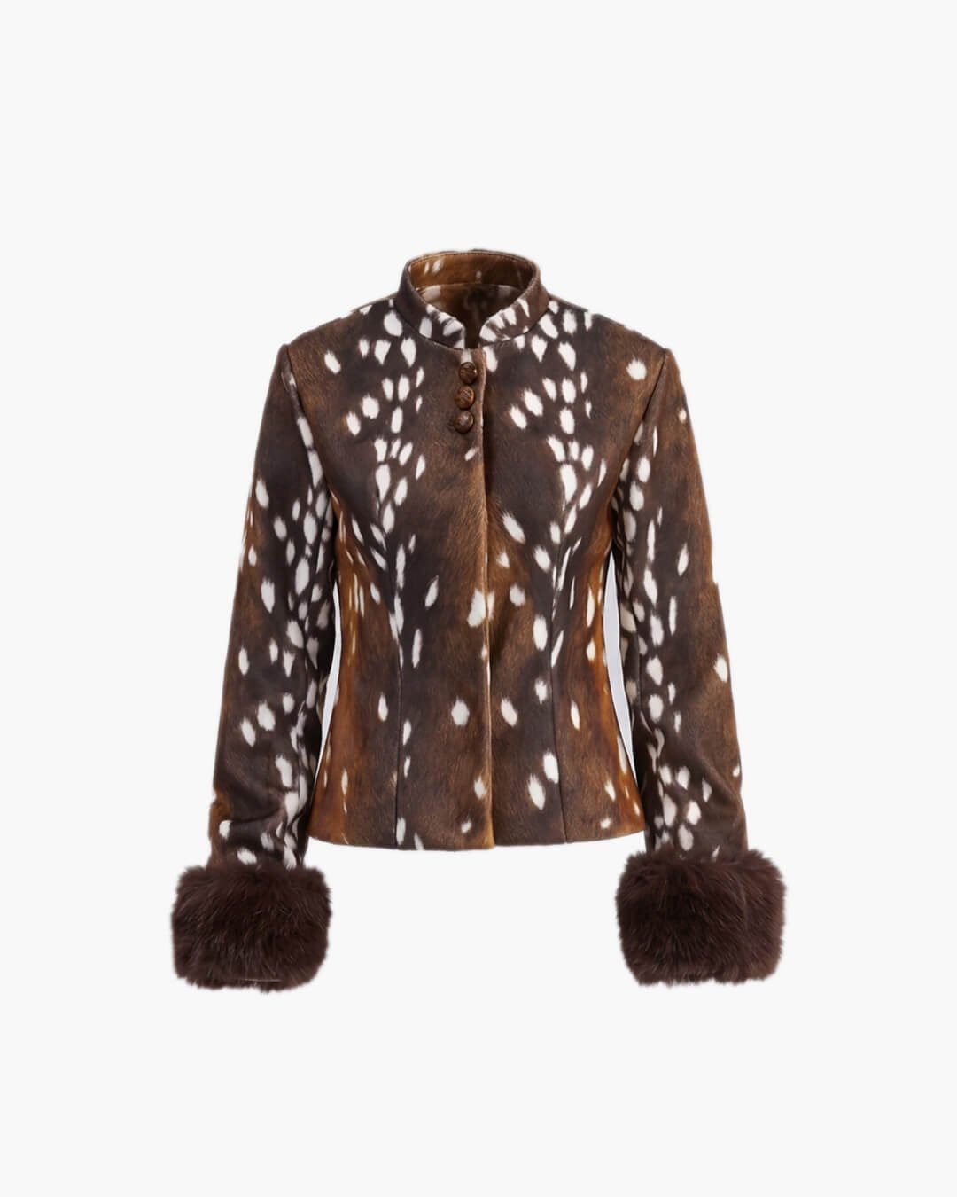 Stehkragen Faux-Fell Bambi Jacke