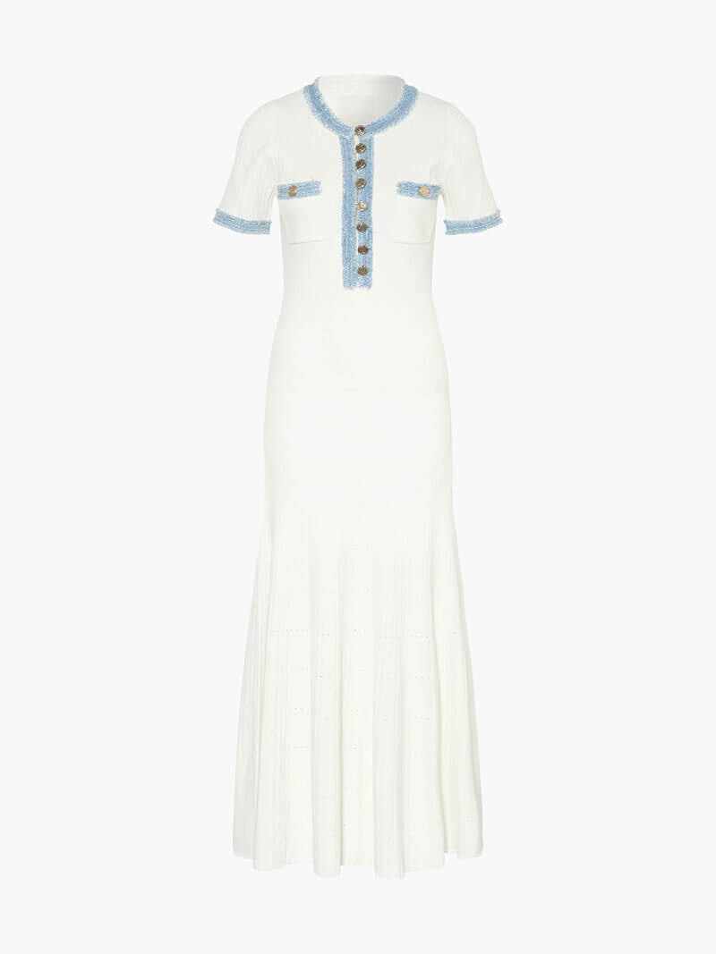Annie – Weisses Strick-Maxikleid