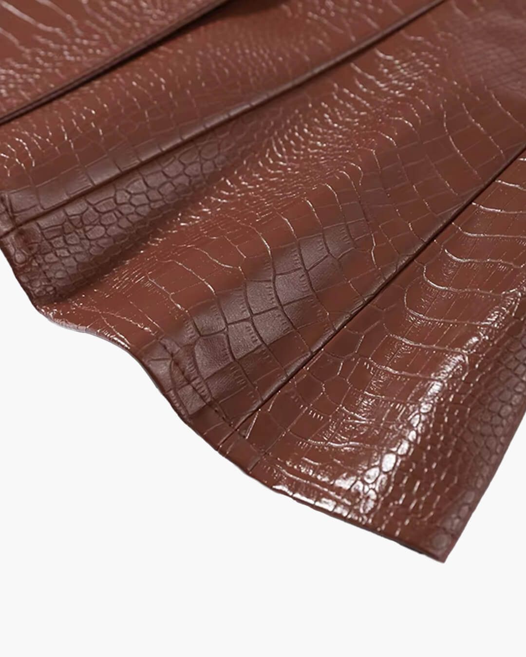 OLANE Stylish Croc Embossed Faux Leather Jacket BlackSWomen's Coats & Jackets