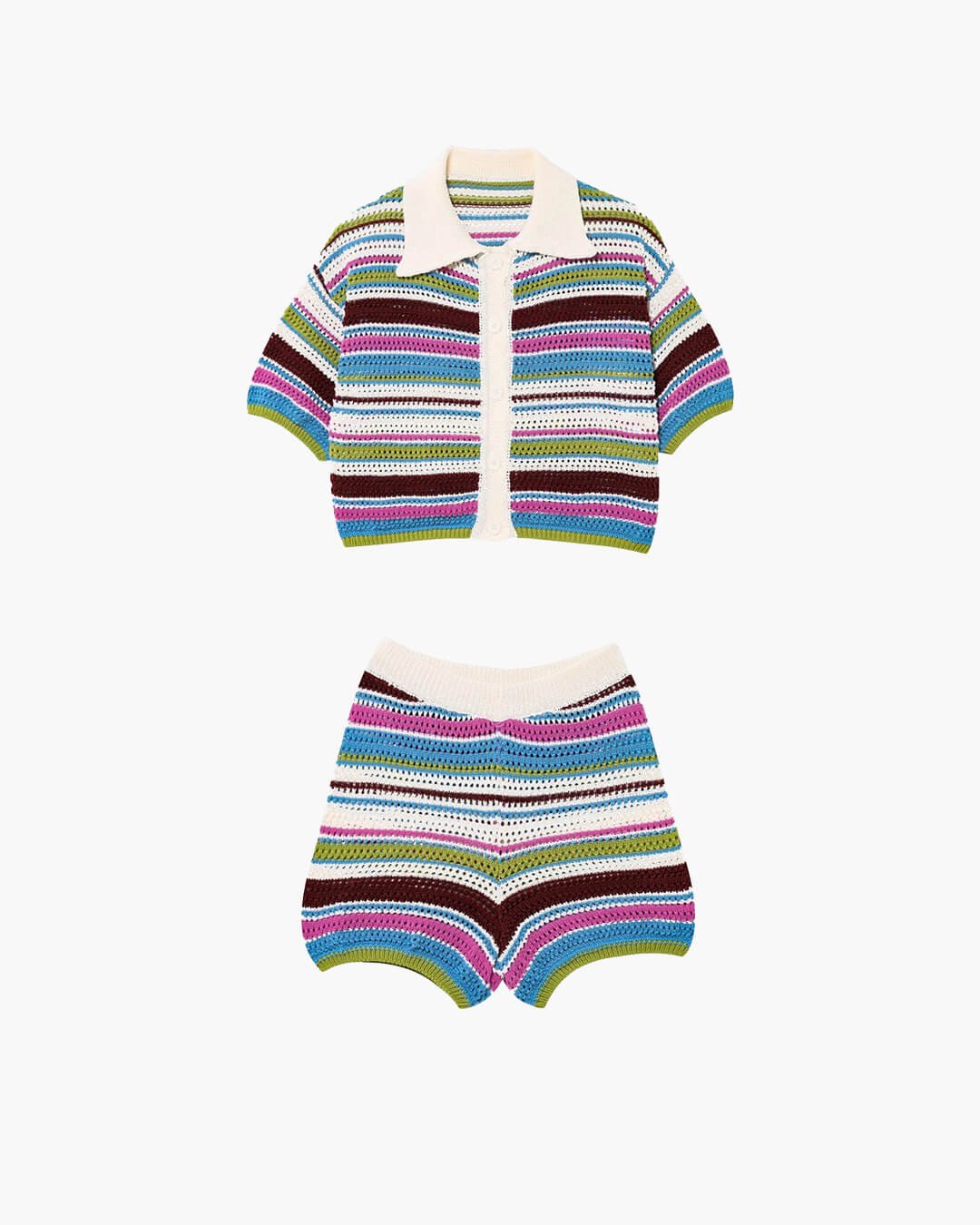 OLANE Teresa Striped Crochet Co-ord Set DawnSWomen's Sets