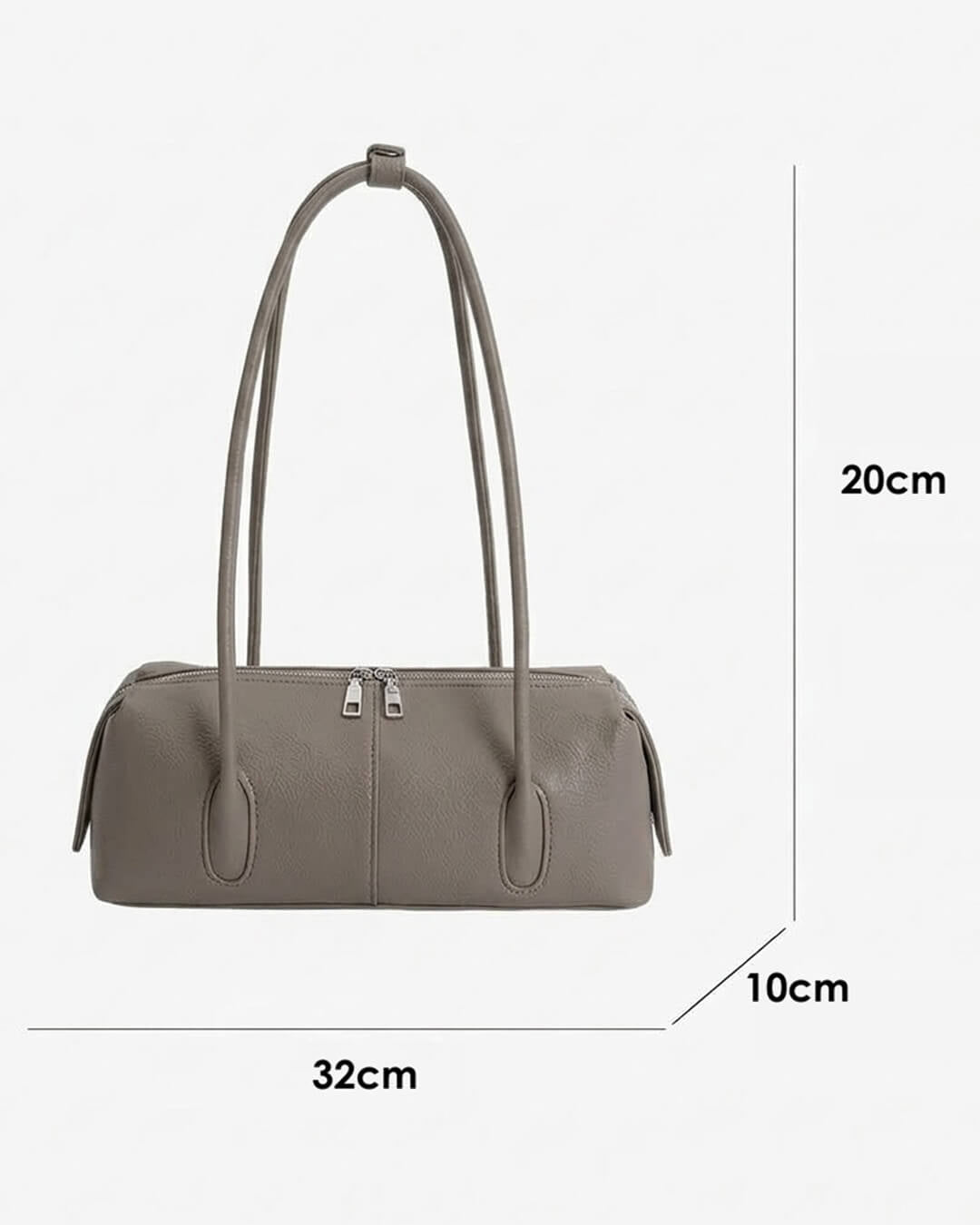 Zylindrische Kunstleder-Schultertasche im Vintage-Stil