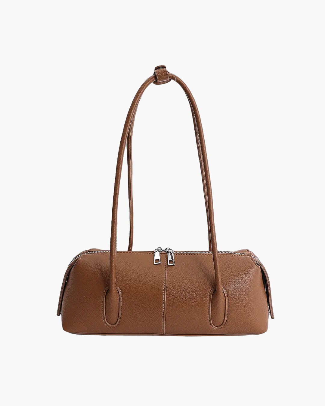 Zylindrische Kunstleder-Schultertasche im Vintage-Stil