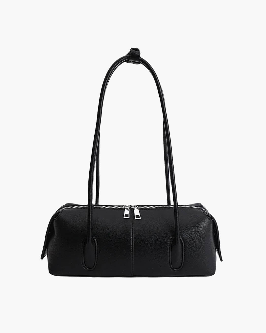 Zylindrische Kunstleder-Schultertasche im Vintage-Stil