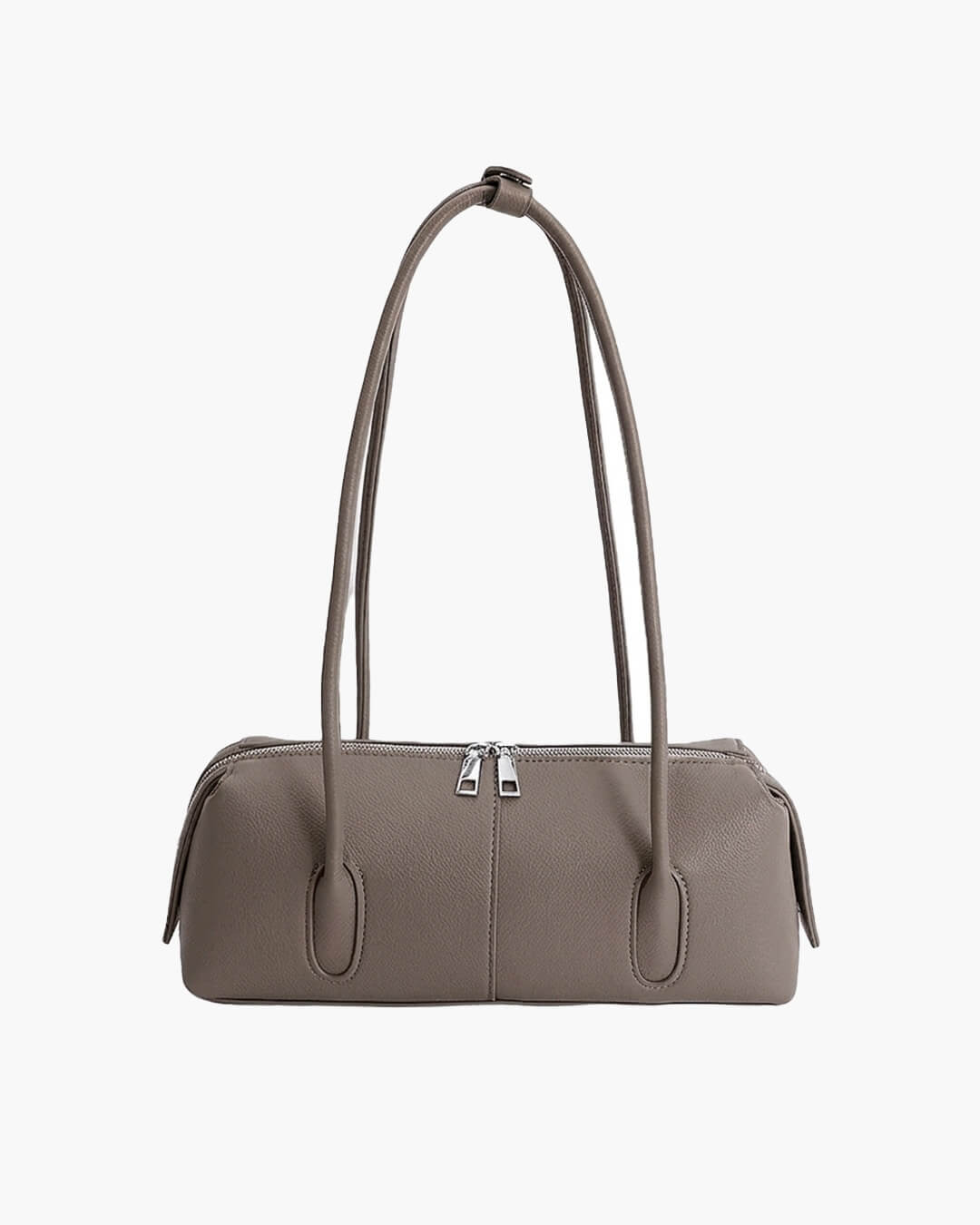 Zylindrische Kunstleder-Schultertasche im Vintage-Stil
