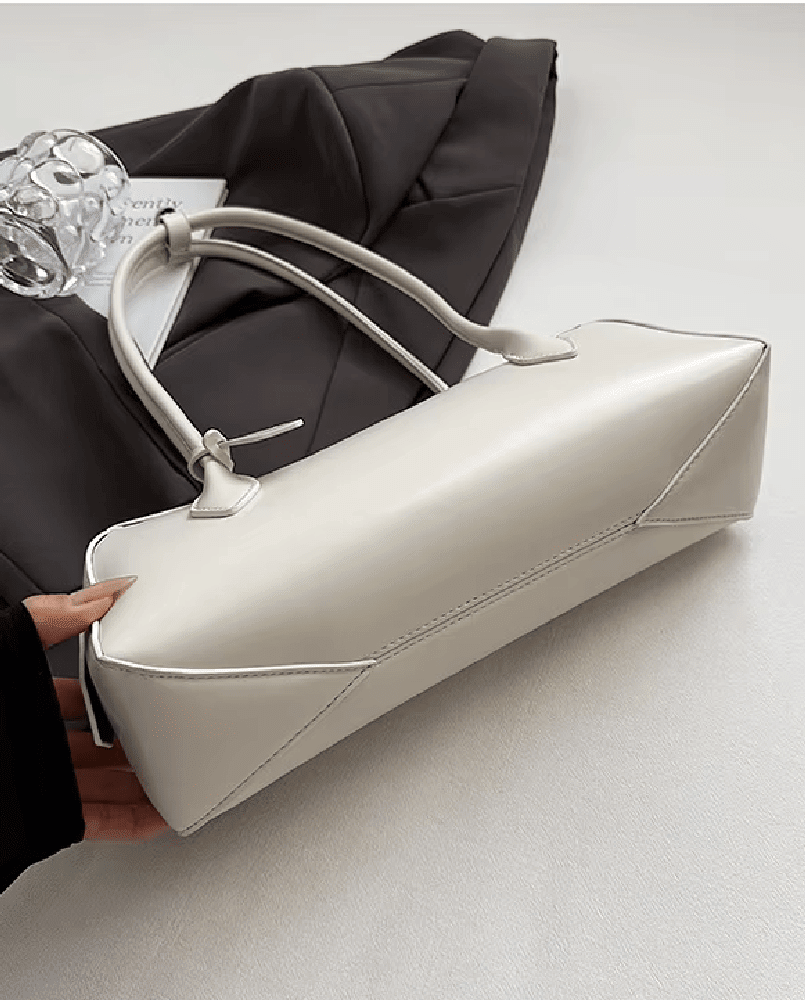 OLANE Vintage Leather Baguette Bag WhiteWomen's Handbags