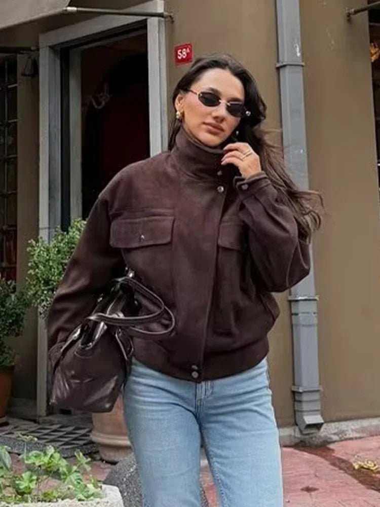 Oversized-Bomberjacke im Vintage-Stil