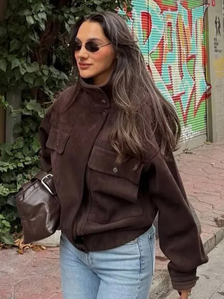 Oversized-Bomberjacke im Vintage-Stil