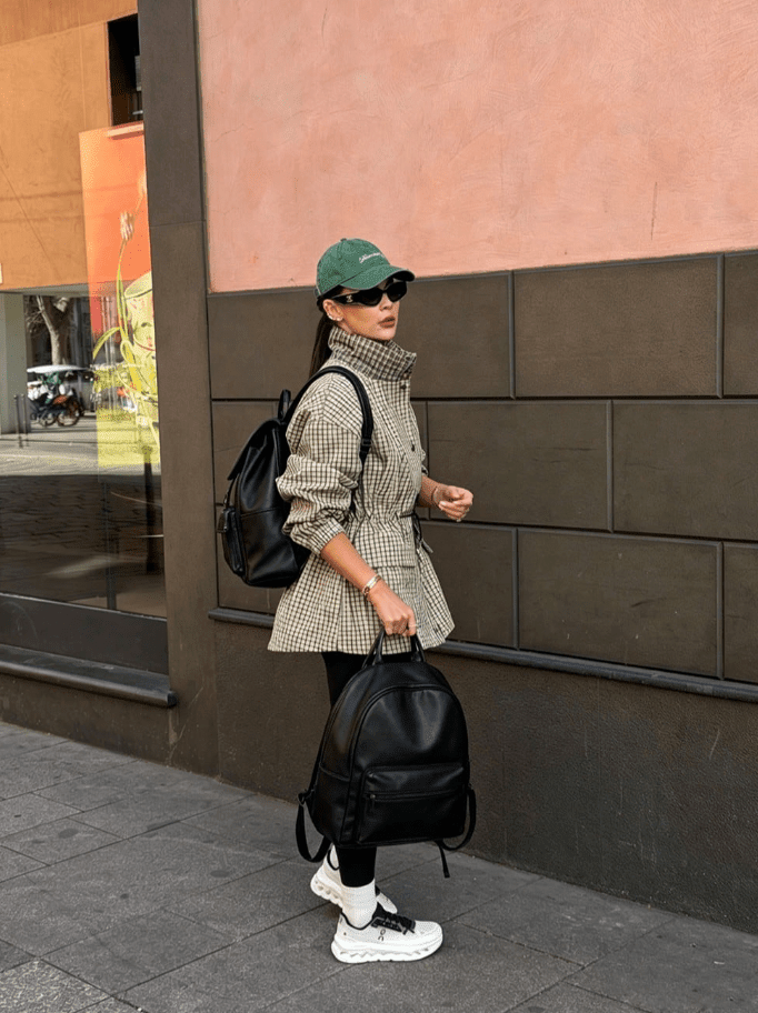 Taillierte karierte Jacke im Vintage-Stil
