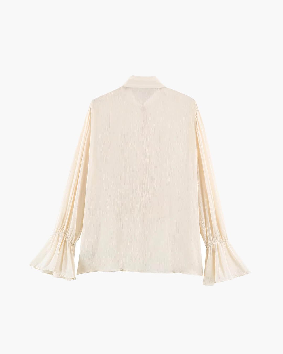 OLANE Vintage Stand Collar Frog Button Blouse BeigeSBlouse