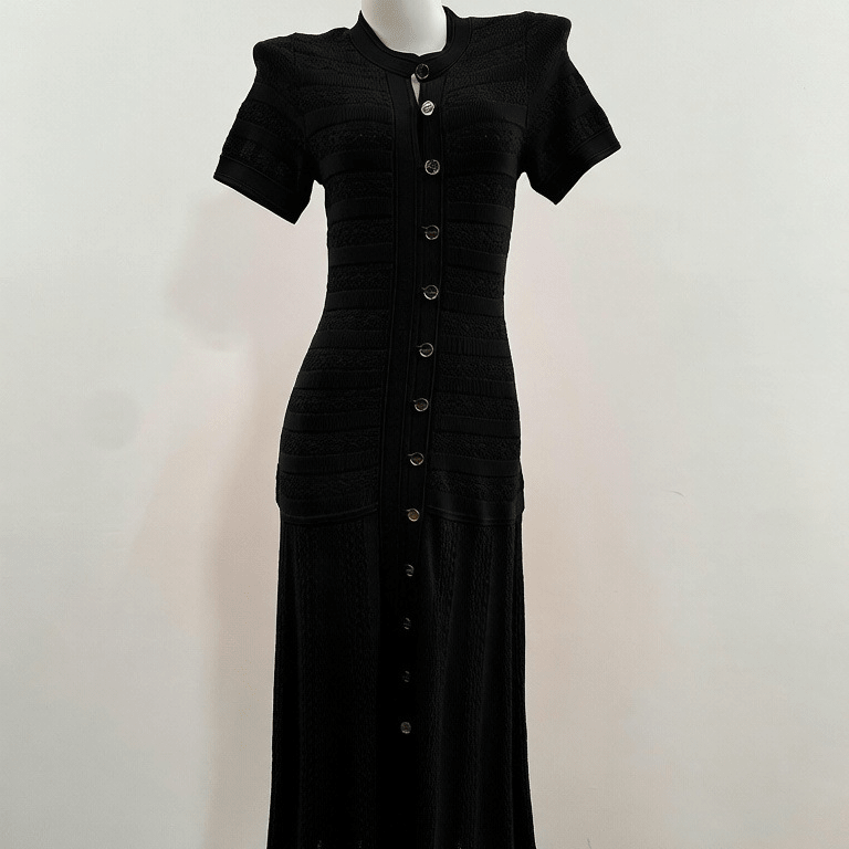OLANE Wren Ribbed Knit Midi Dress BlackXSWomen's Dresses