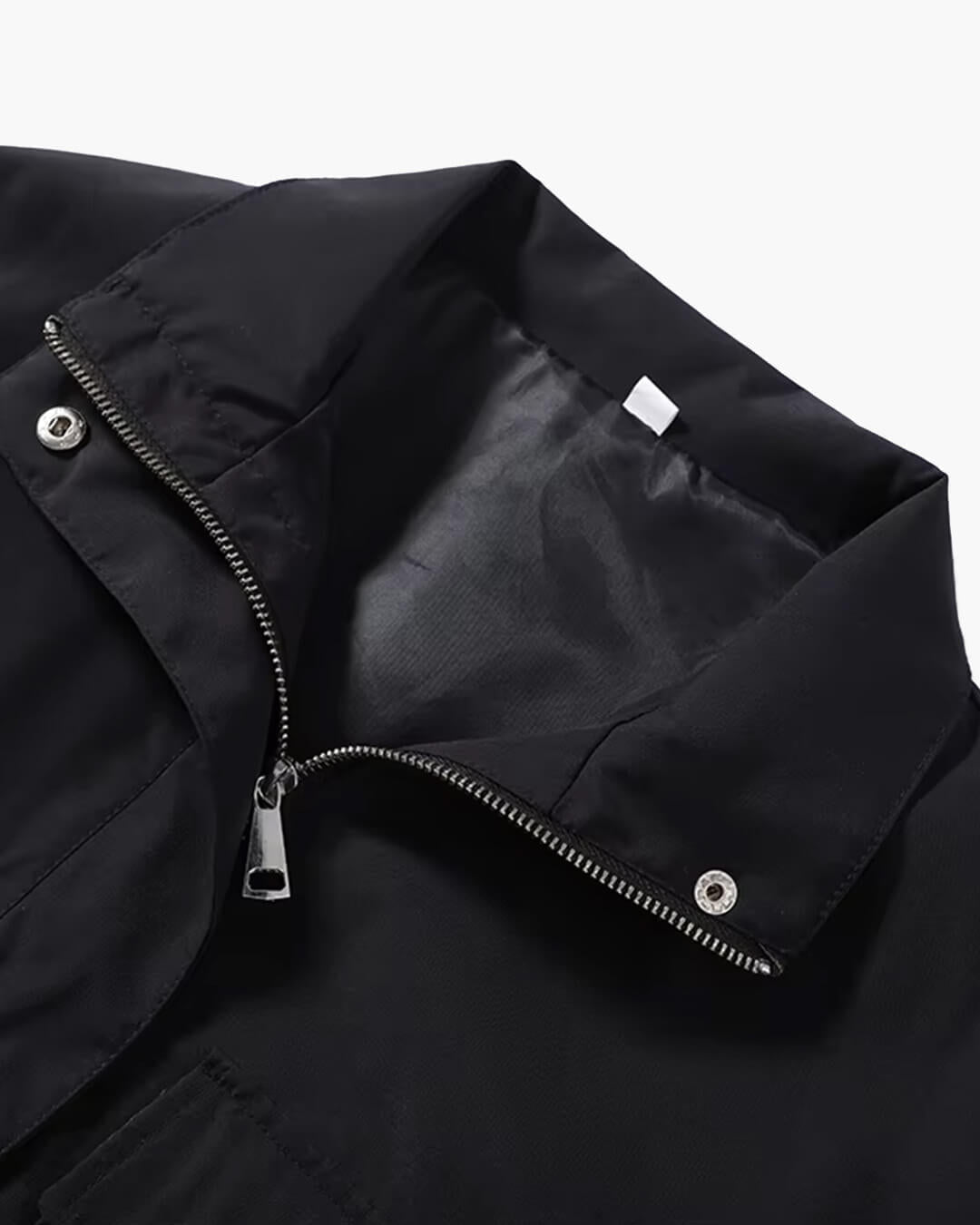 OLANE Zip Up Slouchy Cropped Jacket BlackSJacket