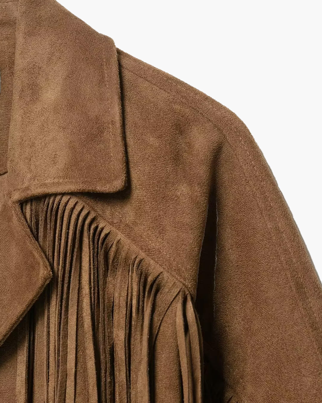 Faux Suede Fringe Western Jacket