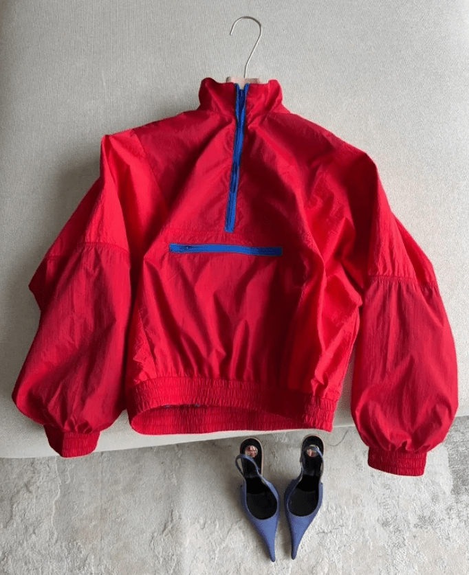 Kate giacca antivento mezza-zip colorblock