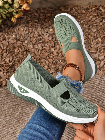 Comfort Slip-On Knitted Walking Shoe