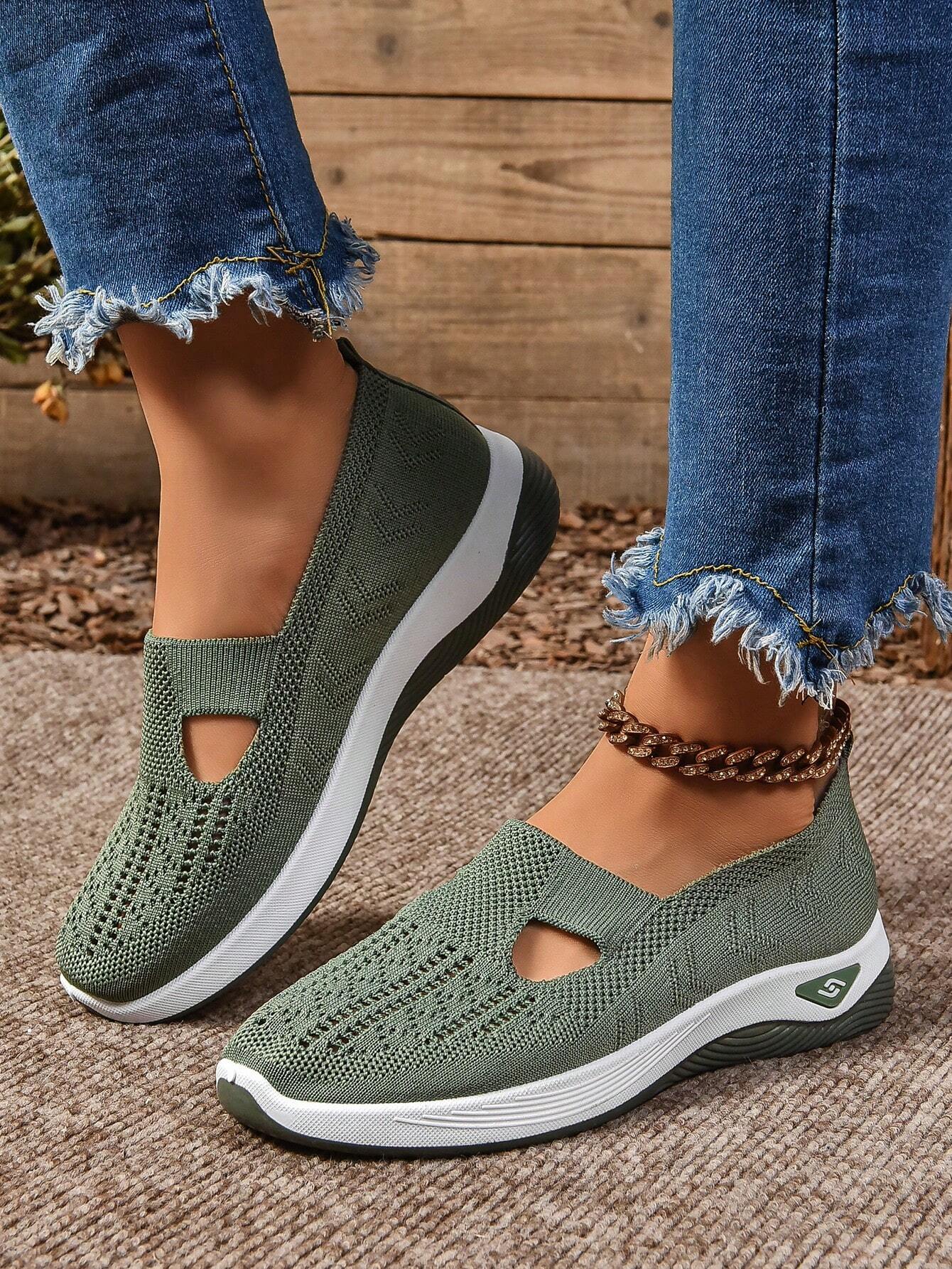 Comfort Slip-On Knitted Walking Shoe