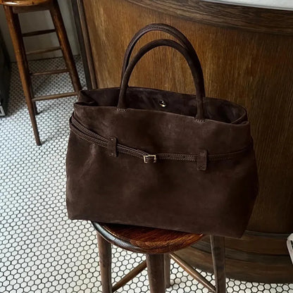 Elegant Frosted Suede Tote Bag