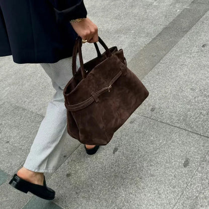 Elegant Frosted Suede Tote Bag