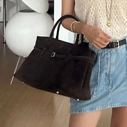 Elegant Frosted Suede Tote Bag