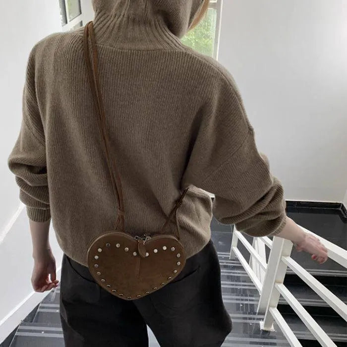 Sac bandoulière vintage en suédine synthétique