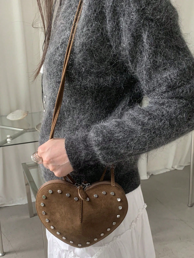 Sac bandoulière vintage en suédine synthétique