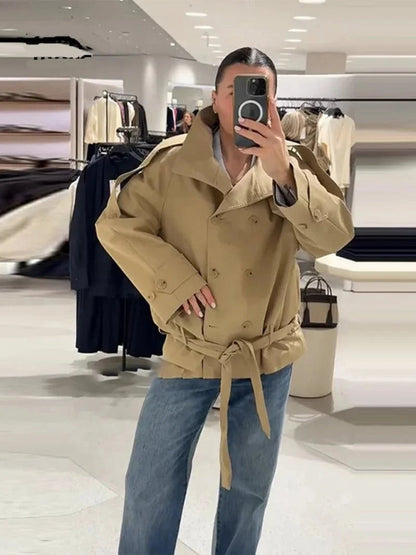 Giacca Trench Utility con Collo Alto
