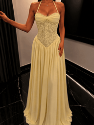 Nicole – Neckholder-Korsett-Maxikleid
