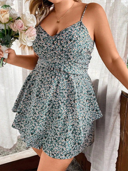 OLANE Alessia Cute Plus Size Summer Dress Green2XLWomen's Dresses