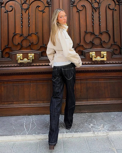 OLANE Alicia Waist-Cinching Belted Trench Coat BurgundyXSWomen's Coats & Jackets