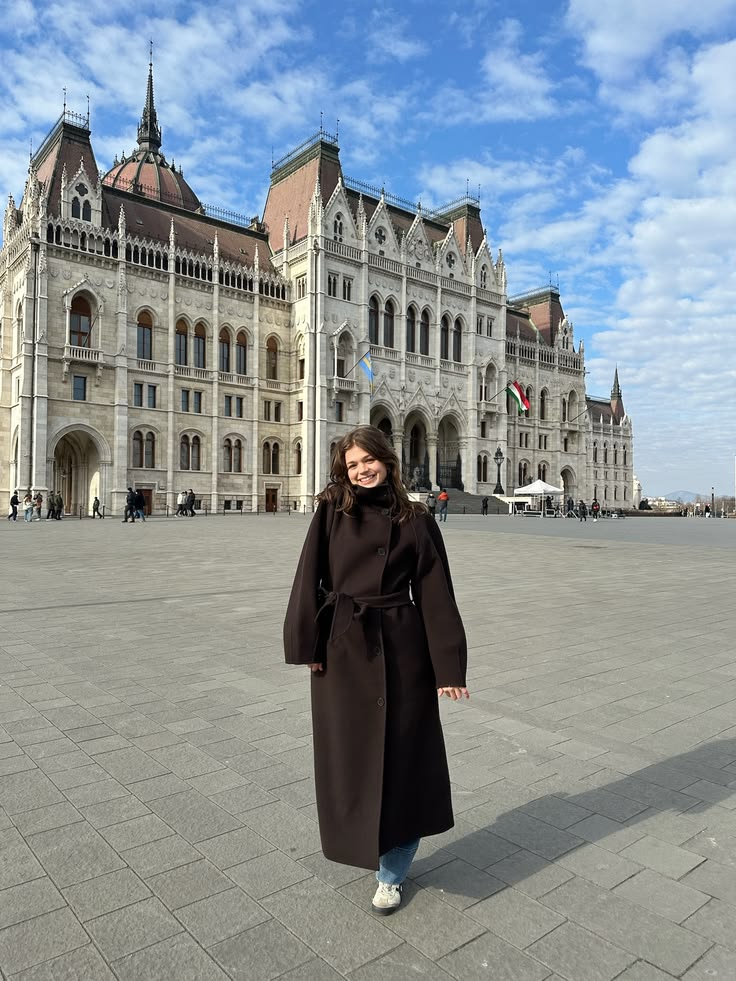 OLANE Angela Long Belted High Collar Coat BlackMWomen's Coats & Jackets
