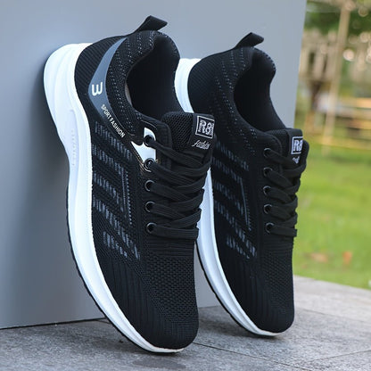 OLANE Athletic Lace - Up Breathable Running Shoes Black38.5Men's Shoes
