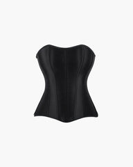 Adelina Top corsetto in satin nero