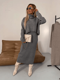 Robe midi Adsara Cozy avec ensemble pull
