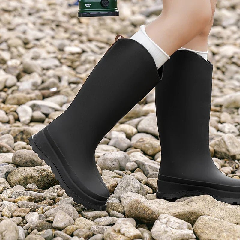 Olane Brand High Waterproof Rain Boots Black36Women's Rain Boots