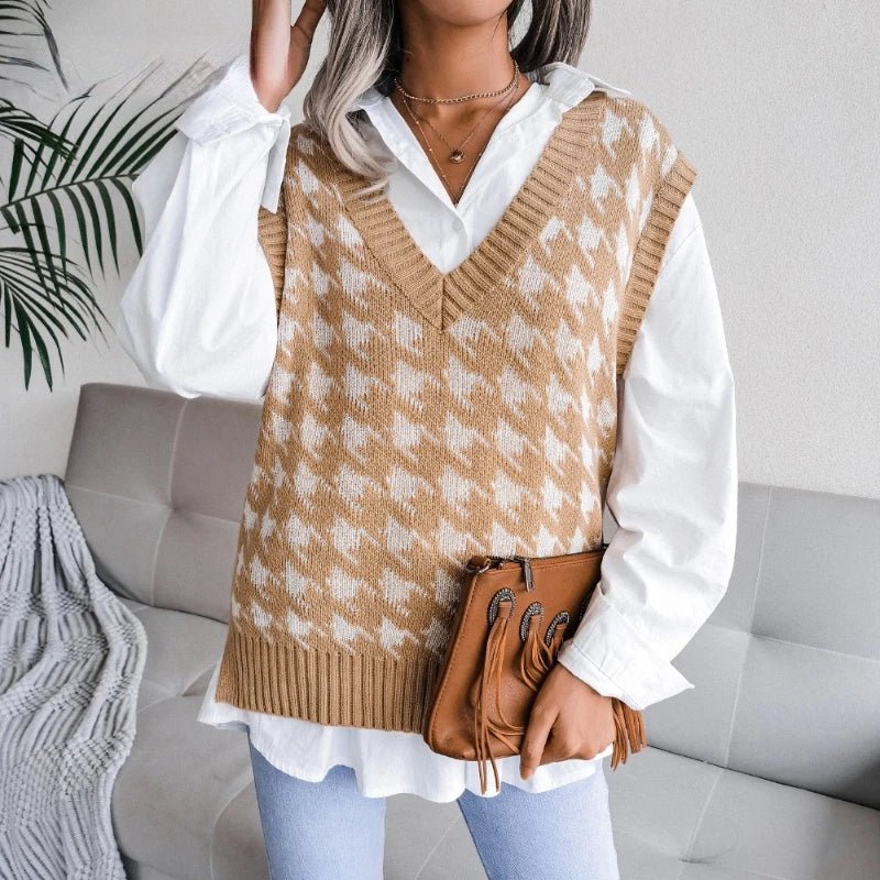 Olane Brand Knitted Sweater Vest Beige WhiteSVests