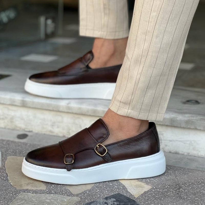 Olane Brand Leather Loafer with buckle Black38Sneakers