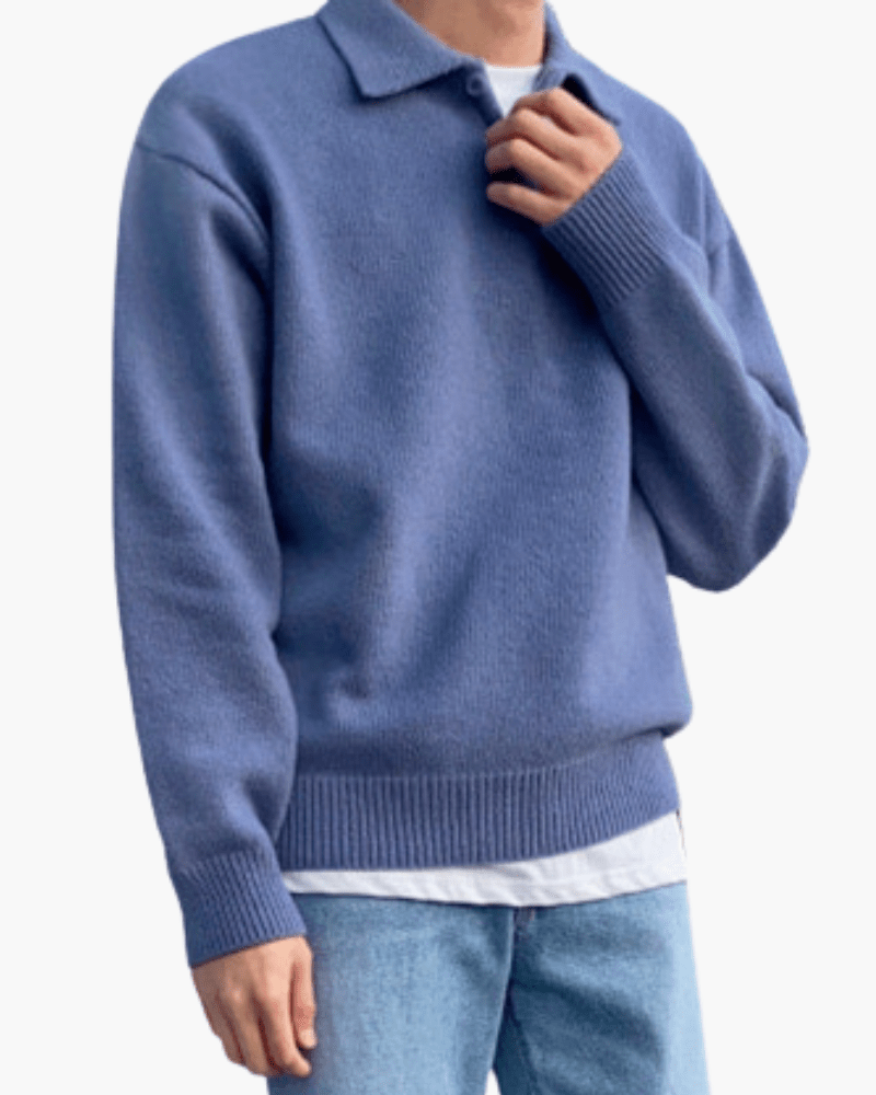 Agasta – Langärmliger Herren-Polopullover aus weichem Feinstrick