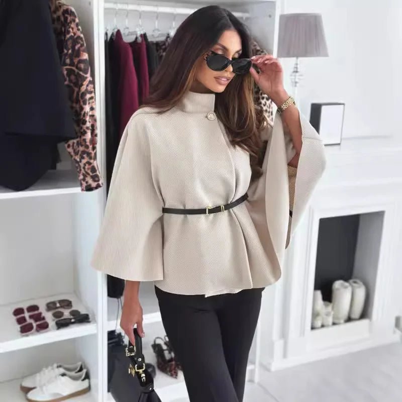 Olane Brand Stylish Cape Jacket BeigeSCapes