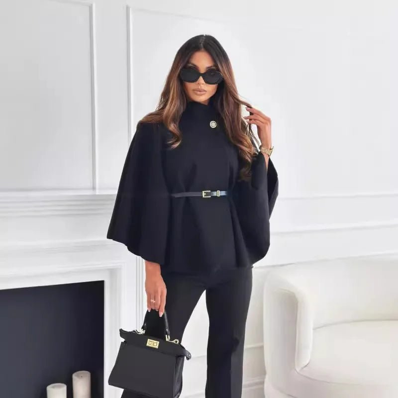 Olane Brand Stylish Cape Jacket BlackSCapes