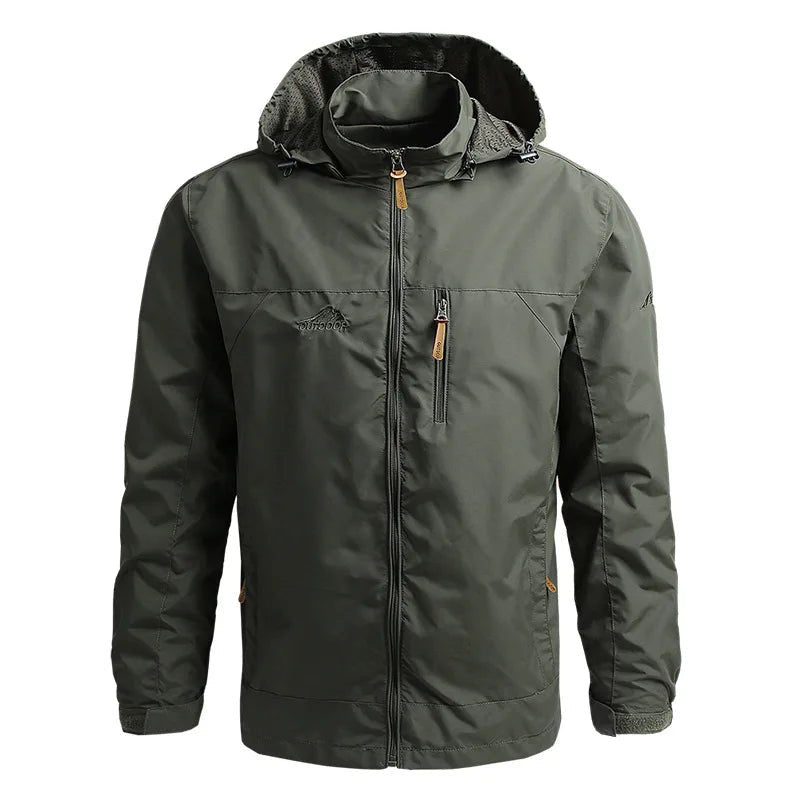 Olane Brand Waterproof Hooded Tactical Jacket Army GreenMWindbreakers