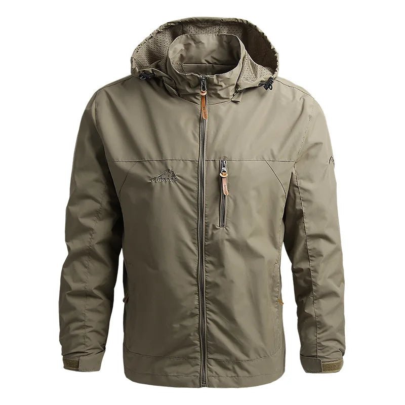 Olane Brand Waterproof Hooded Tactical Jacket BeigeMWindbreakers