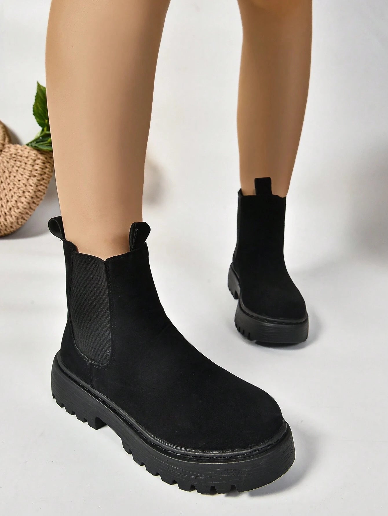 Olane Brand Waterproof Suede Leather Boots Black35Hiking Shoes